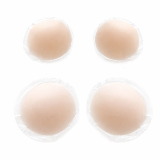 лепенки за зърна – светло бежови силиконови, ултра тънки, кръгла форма