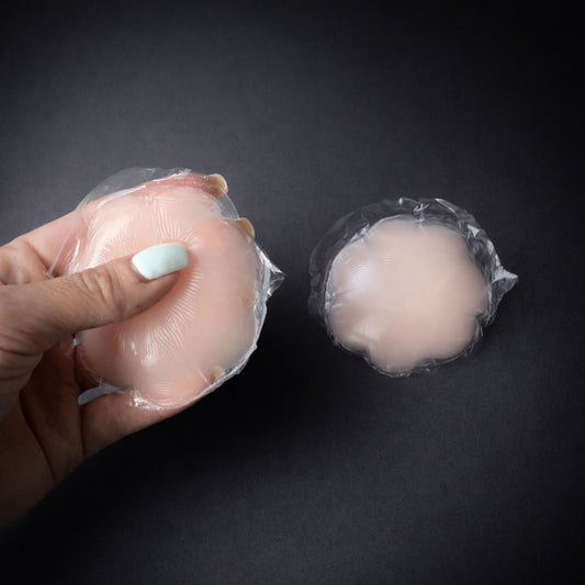 силиконови лепенки за зърна – розови лепенки форма цвете 7 см, 2 броя