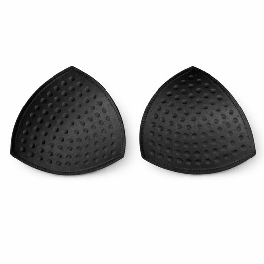подплънки за спортен сутиен – черни триъгълни подплънки с масажен релеф
