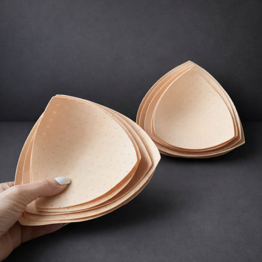 чашки за бански – тънки бежови триъгълни подплънки 0.5 см, комплект 2 броя